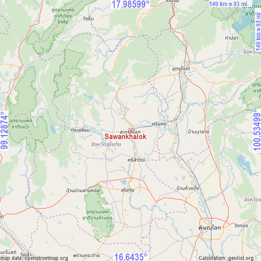 Sawankhalok on map