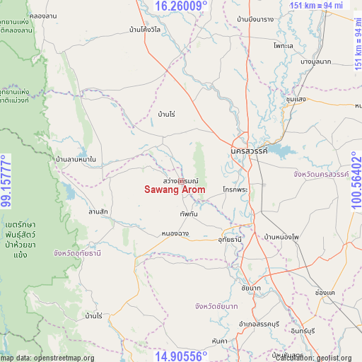 Sawang Arom on map