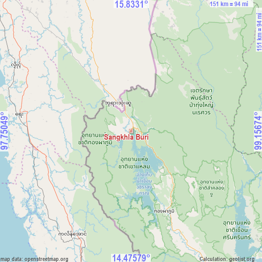 Sangkhla Buri on map