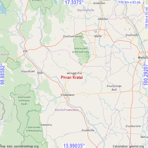 Phran Kratai on map