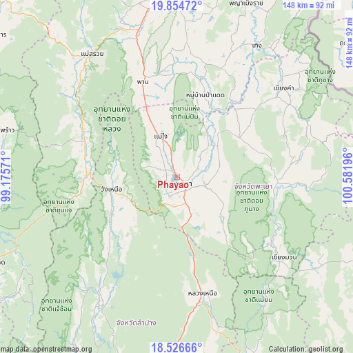 Phayao on map