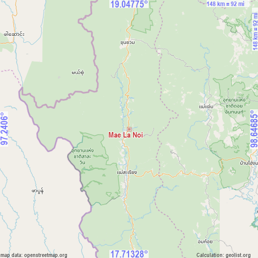 Mae La Noi on map