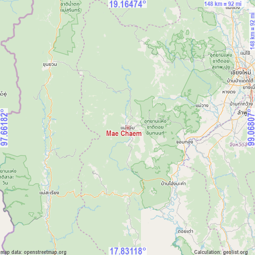 Mae Chaem on map