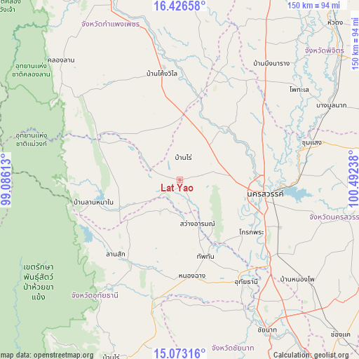 Lat Yao on map