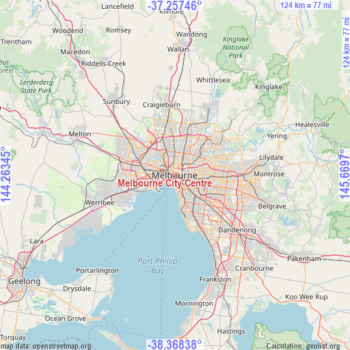 Melbourne City Centre on map