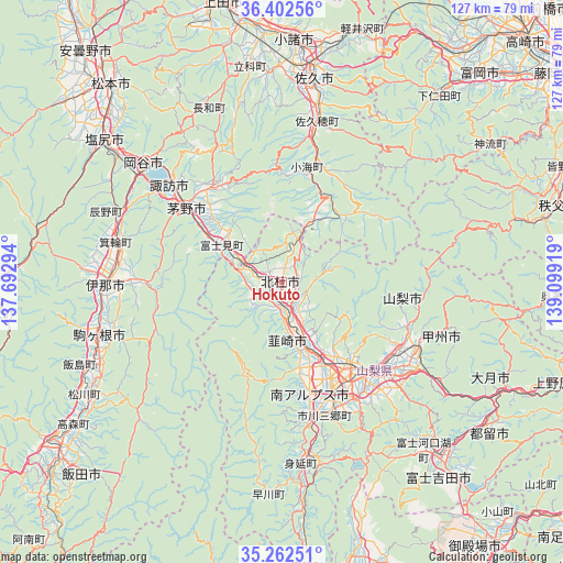 Hokuto on map