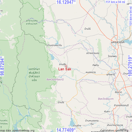 Lan Sak on map