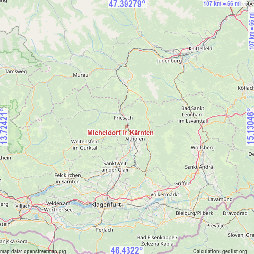 Micheldorf in Kärnten on map