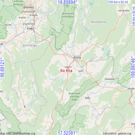 Ko Kha on map