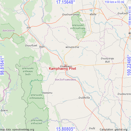 Kamphaeng Phet on map