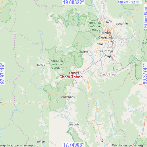 Chom Thong on map