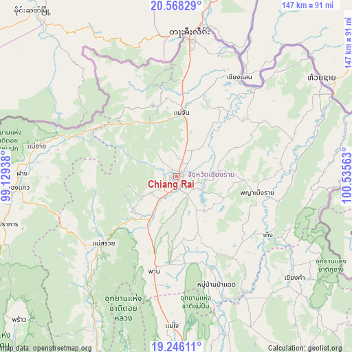 Chiang Rai on map