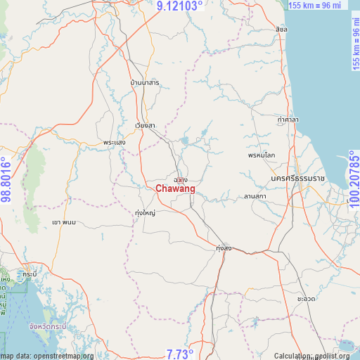 Chawang on map