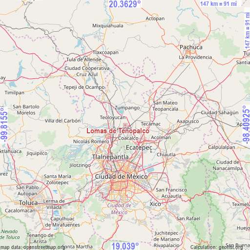 Lomas de Tenopalco on map