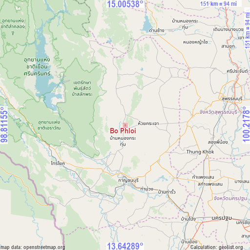 Bo Phloi on map