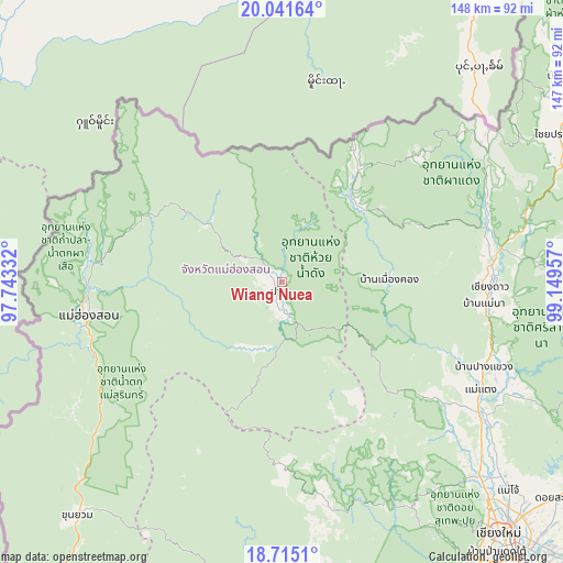 Wiang Nuea on map