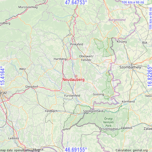 Neudauberg on map
