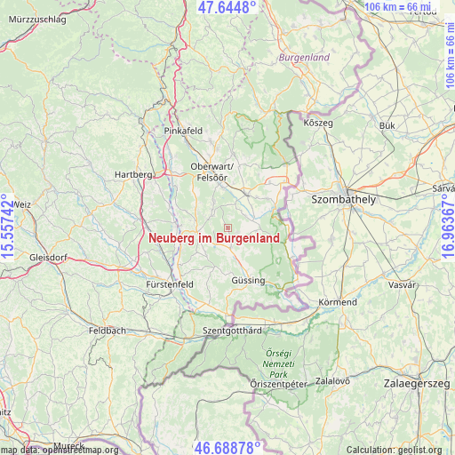 Neuberg im Burgenland on map
