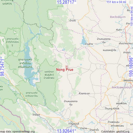 Nong Prue on map