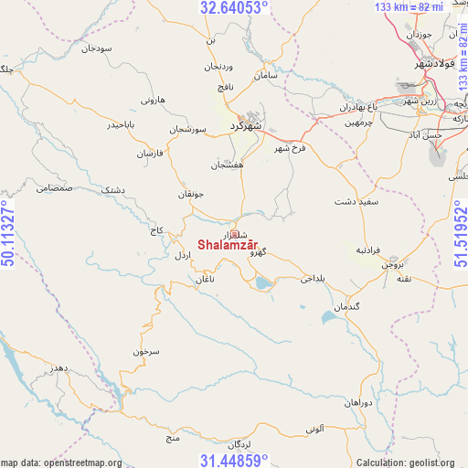 Shalamzār on map