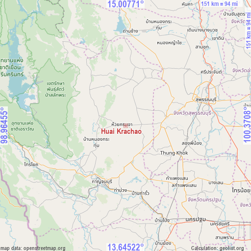 Huai Krachao on map
