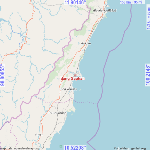 Bang Saphan on map