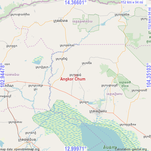 Angkor Chum on map