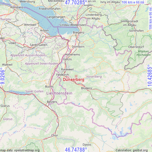 Dünserberg on map