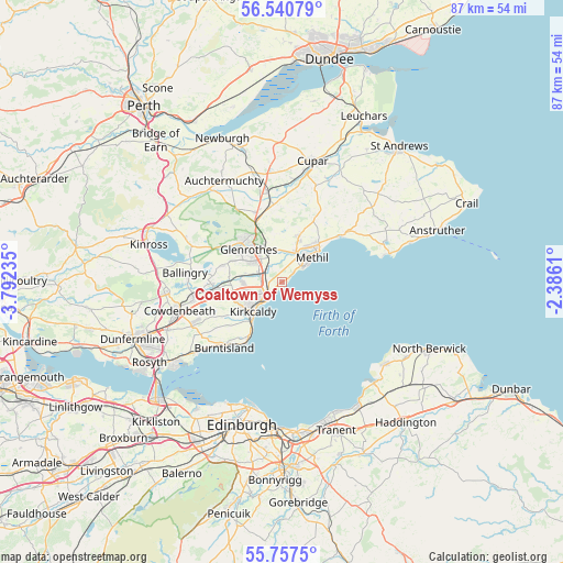 Coaltown of Wemyss on map