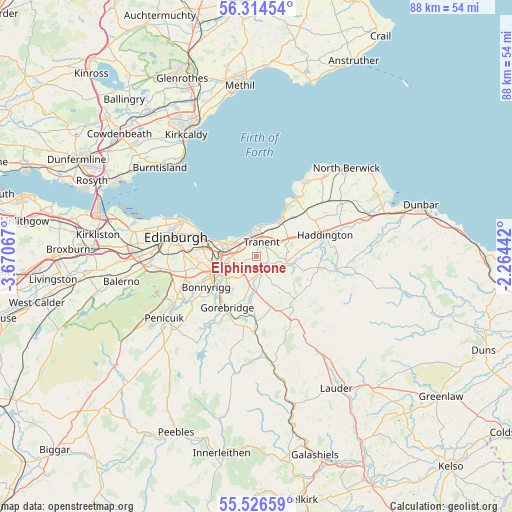 Elphinstone on map