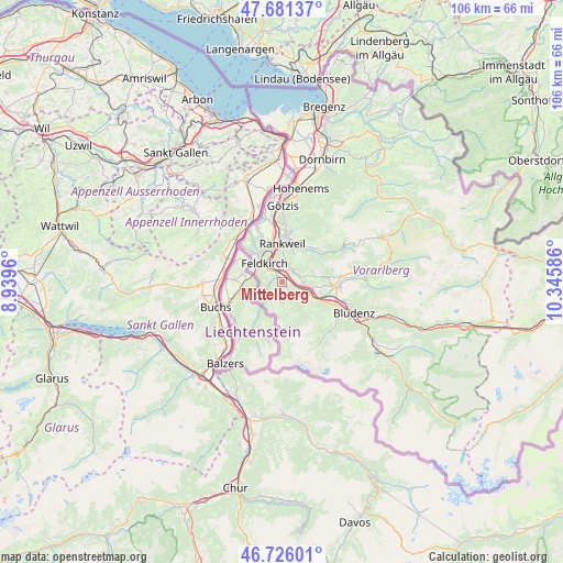 Mittelberg on map