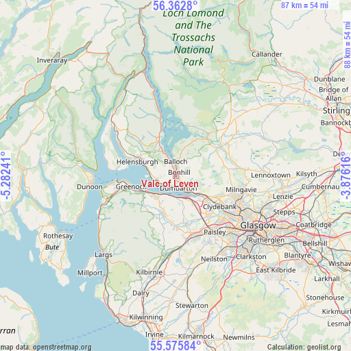 Vale of Leven on map