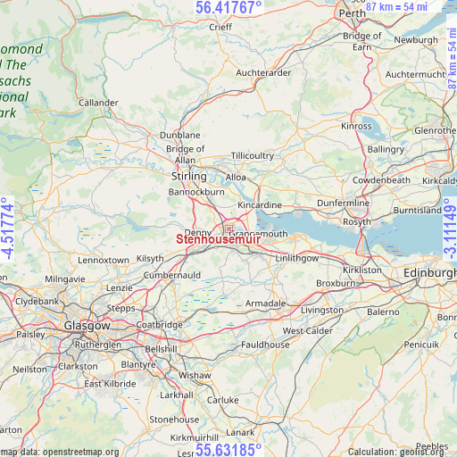 Stenhousemuir on map