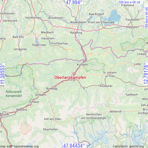 Oberlangkampfen on map