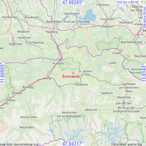 Sonnseite on map