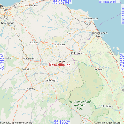 Maxwellheugh on map