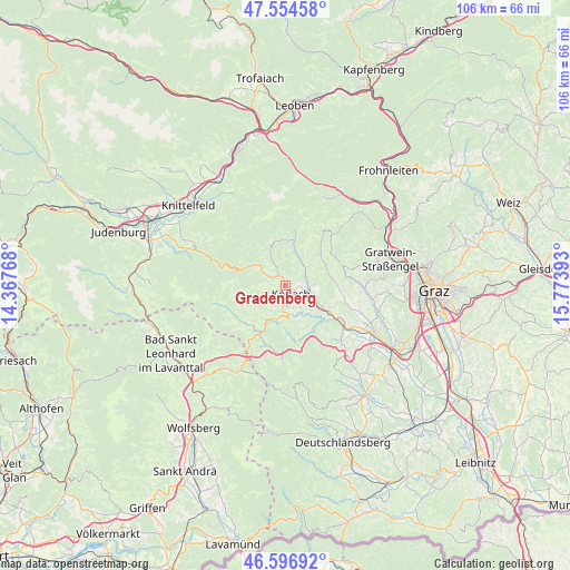 Gradenberg on map