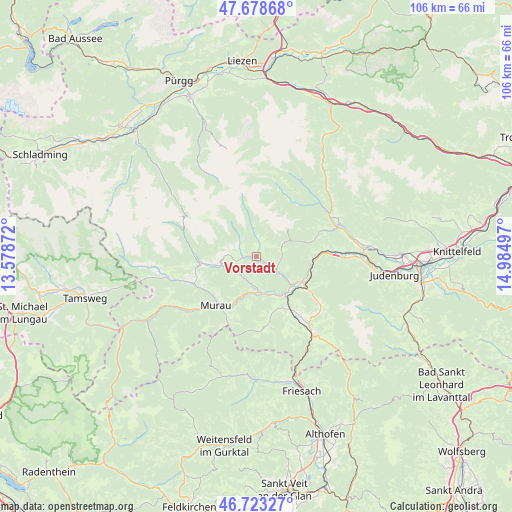 Vorstadt on map