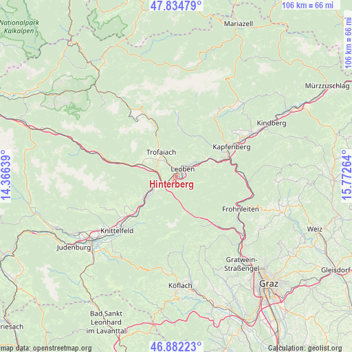 Hinterberg on map