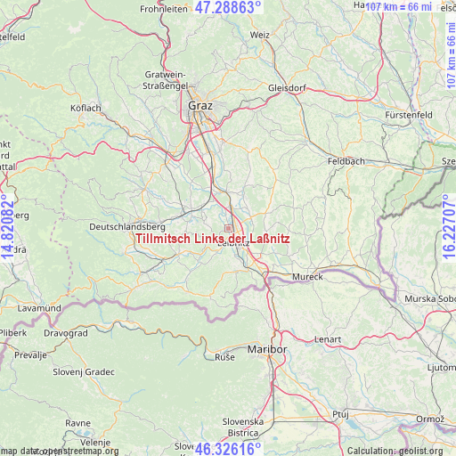 Tillmitsch Links der Laßnitz on map