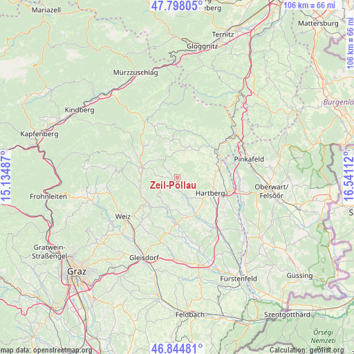 Zeil-Pöllau on map