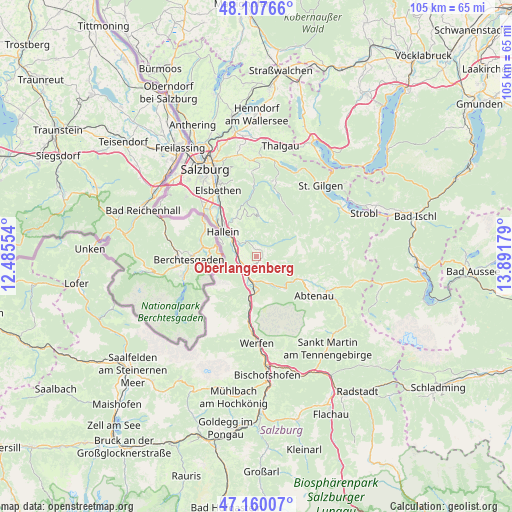 Oberlangenberg on map