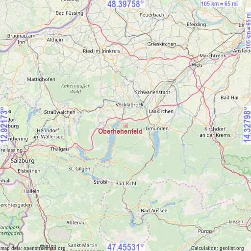 Oberhehenfeld on map