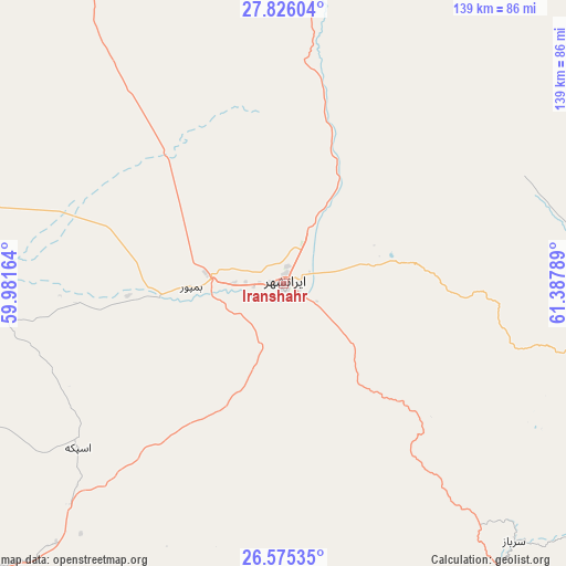 Iranshahr on map