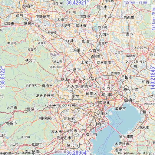 Fujimino on map