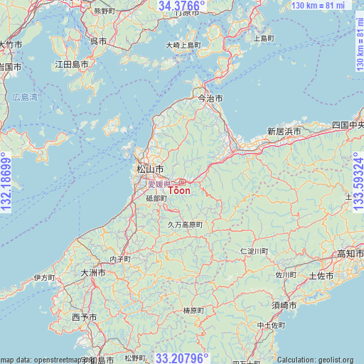 Tōon on map