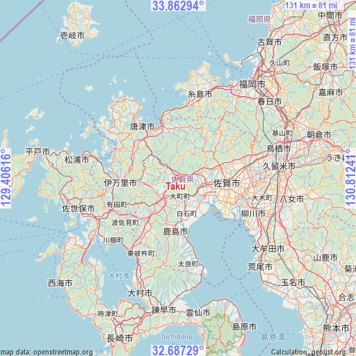 Taku on map