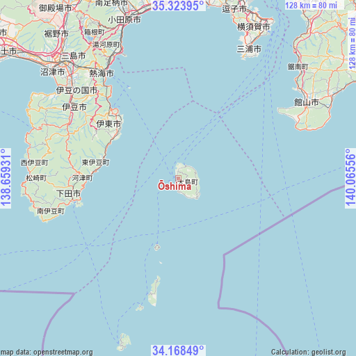 Ōshima on map