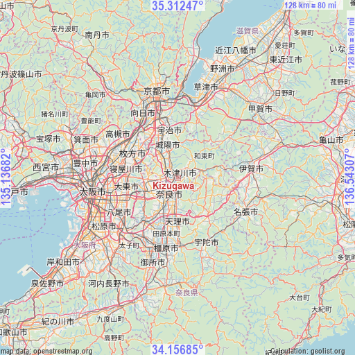 Kizugawa on map