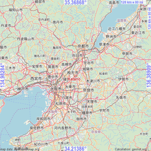 Katano on map